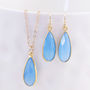 Teardrop Gemstone Earring And Necklace Set, thumbnail 2 of 12