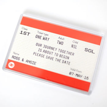 Train Ticket Save The Date Magnet, 3 of 4