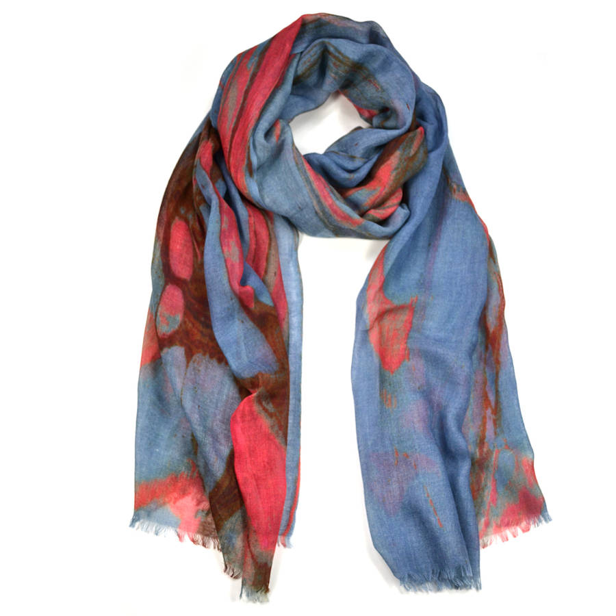 Burnet Marble Print Wool Silk Scarf By Edition de Luxe ...