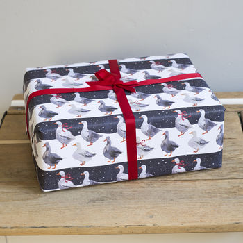 'Christmas Geese' Luxury Recycled Wrapping Paper, 4 of 8