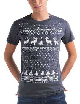 Mens Festive Christmas Reindeer Tshirt, 2 of 7