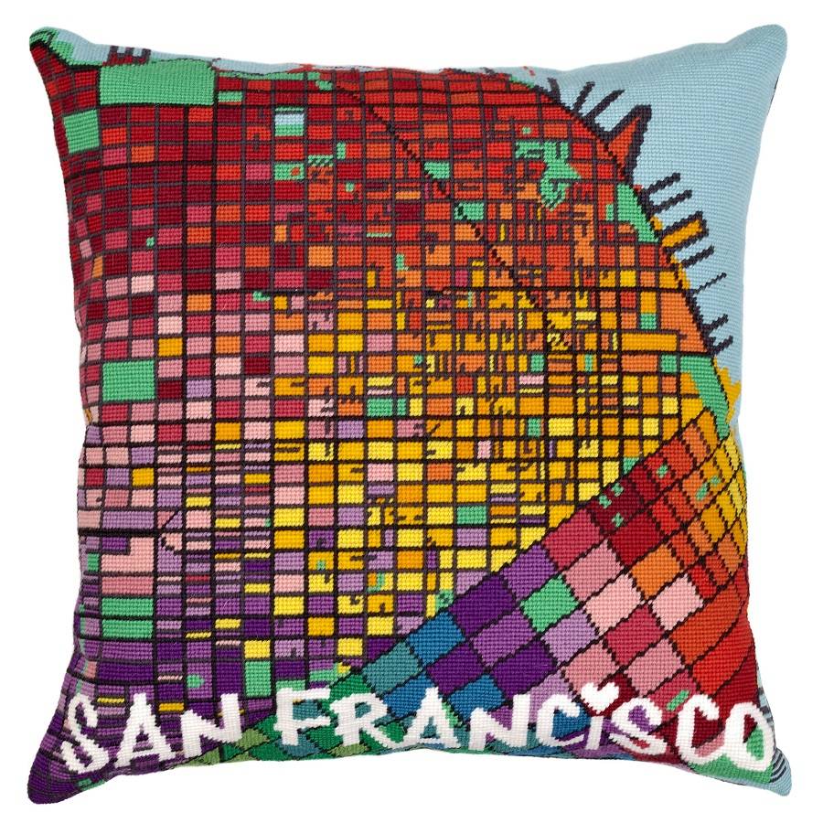 contemporary san francisco city map tapestry kit by hannah bass 