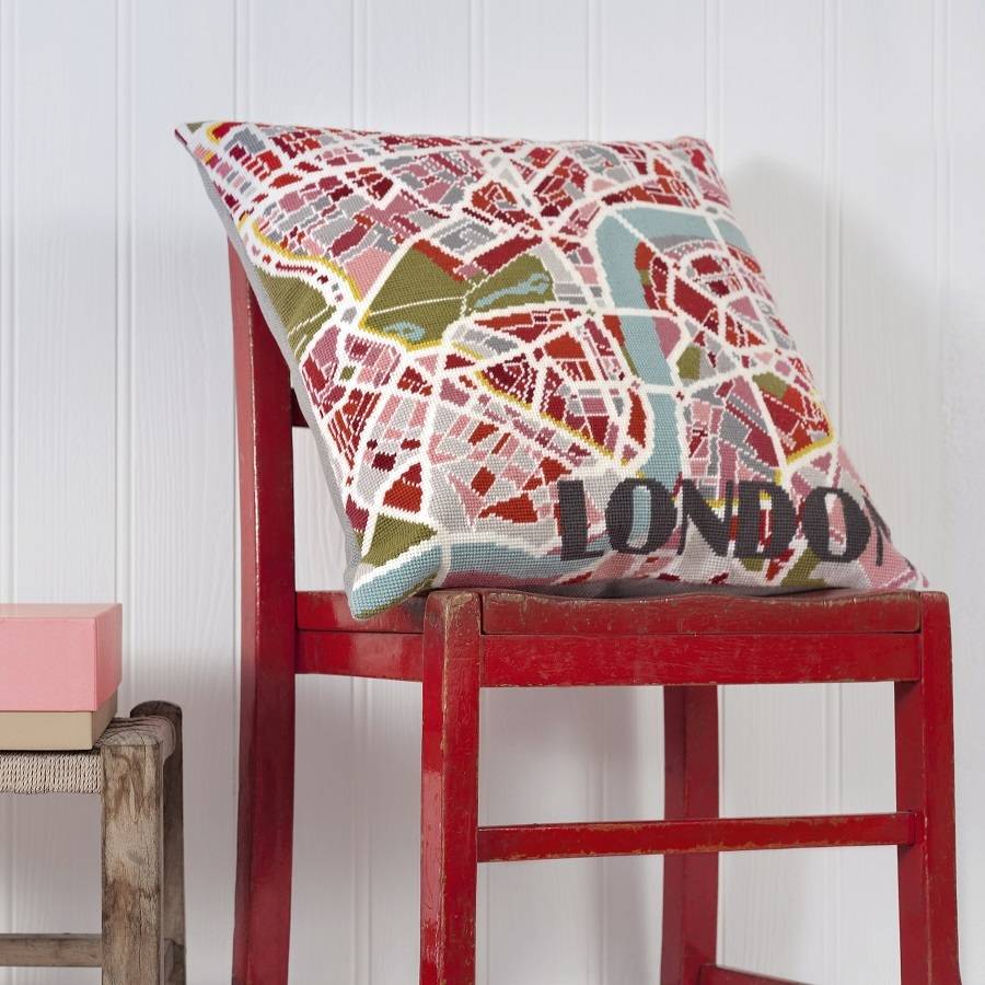 contemporary london light city map tapestry kit by hannah bass