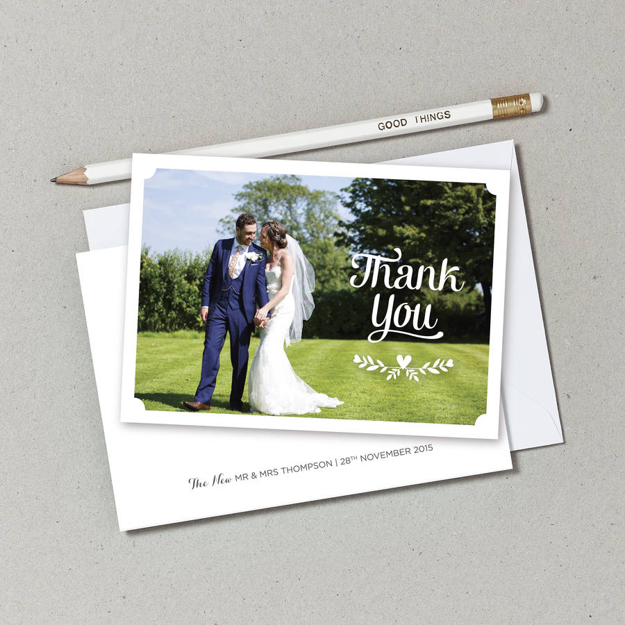 Personalised Wedding Photo Thank You Postcards By doodlelove | notonthehighstreet.com