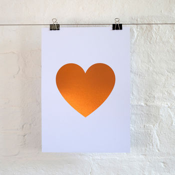 Foil Love Heart Print, 3 of 4