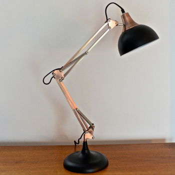 Copper And Black Desk Lamp, 2 of 5