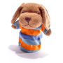 Dog Hand Puppet In Blue And Orange Stripes, thumbnail 1 of 1