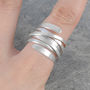 Curly Interwoven Sterling Silver Ring, thumbnail 5 of 6