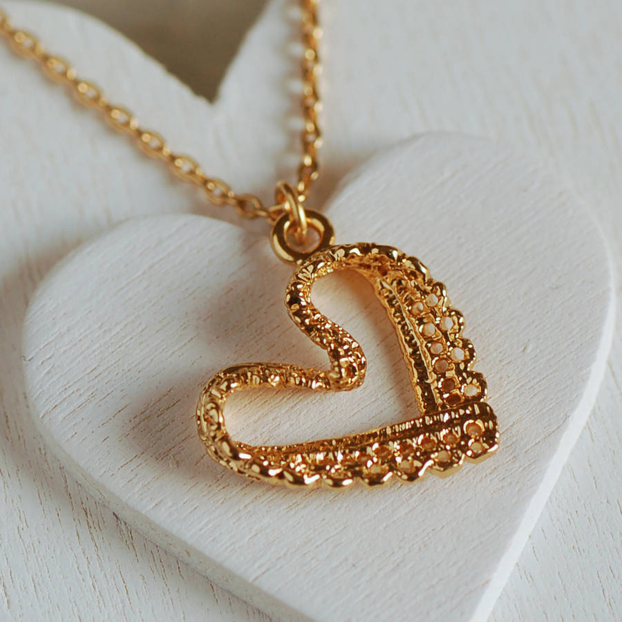 Lace Heart Necklace By Carriage Trade