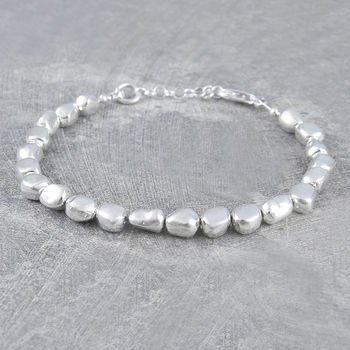 Organic Nugget Solid Sterling Silver Bracelet, 3 of 6
