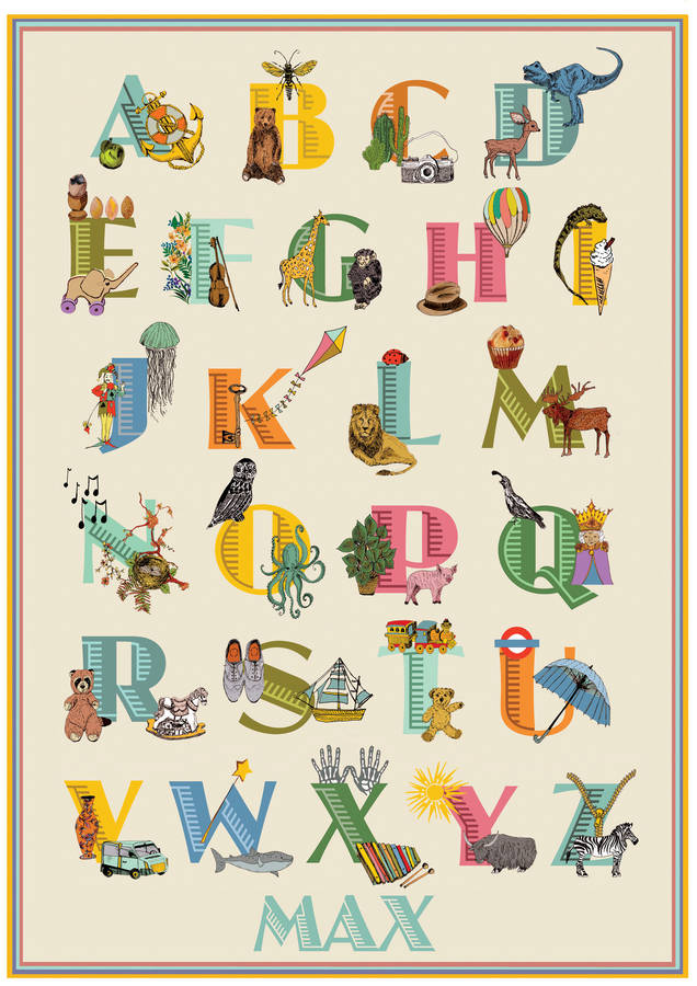 personalised alphabet print by max made me do it | notonthehighstreet.com