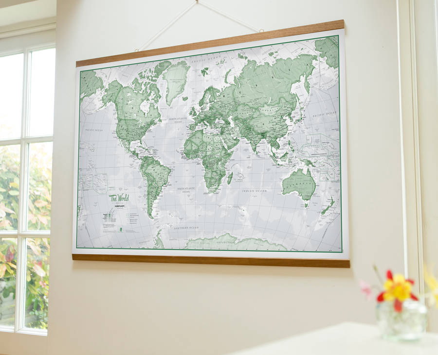 map of the world art print2 by maps international | notonthehighstreet.com