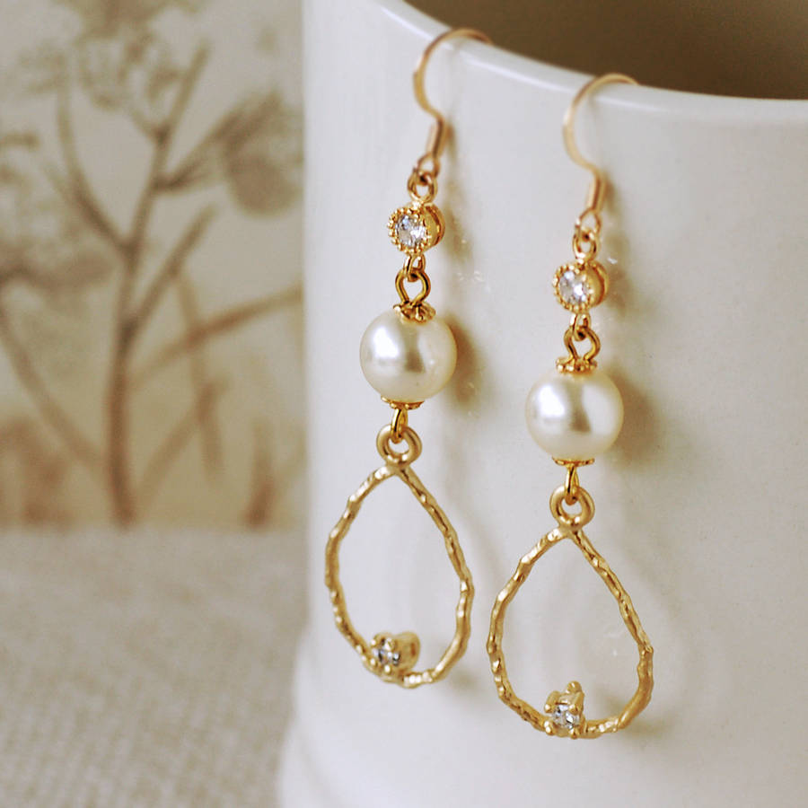 elegant pearl drop earrings by highland angel | notonthehighstreet.com