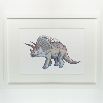 Triceratops Dinosaur Print, 3 of 4