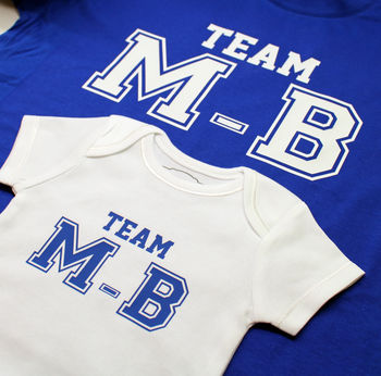 'Team Surname' Father And Baby T Shirt Set, 8 of 10