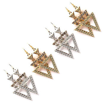 Geometric Triangle Earrings By Lucy Loves Neko | notonthehighstreet.com