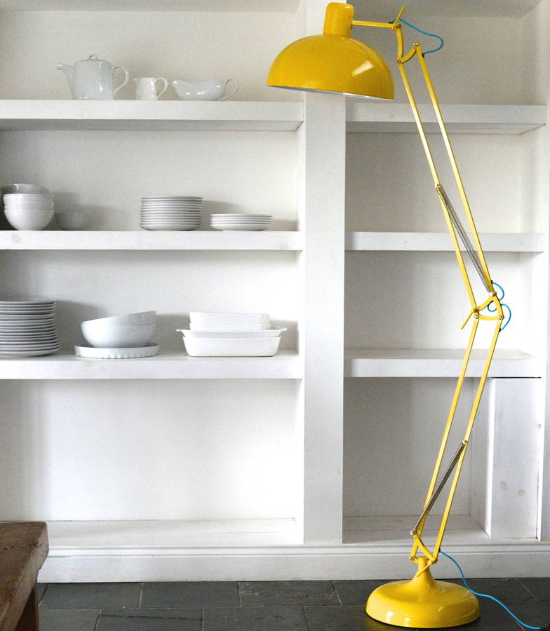 acid yellow angled floor lamp by the forest & co | notonthehighstreet.com