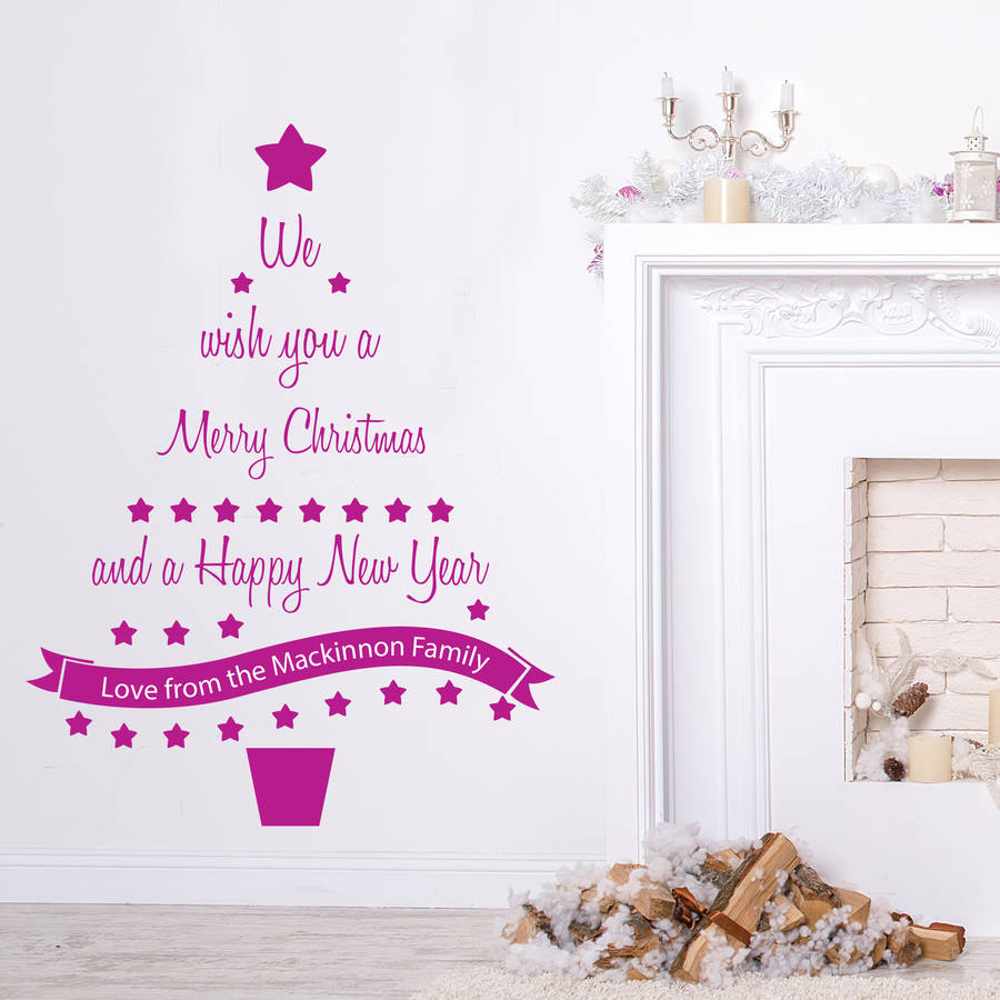 Personalised Christmas Tree Wall Sticker, 1 of 2