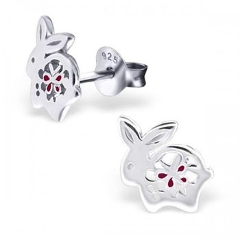 Bunny Rabbit Earrings In Sterling Silver, 2 of 2
