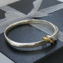 Personalised Wide Bangle With Triangle Charms, thumbnail 2 of 7