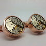 Clockwork Cufflinks With Real Moving Parts In Rose, thumbnail 1 of 5