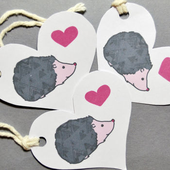 Hedgehog Heart Shaped Gift Tag, 3 of 3