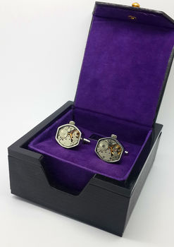 Decorative Geometric Clockwork Watch Cufflinks, 3 of 6