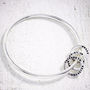 Silver Bangle With Tiny Text Personalised Bday Beads, thumbnail 4 of 6