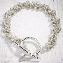 Multilink Silver Tiny Text Message Toggle Bracelet, thumbnail 1 of 3