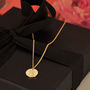 Double Sided Solid Gold Disc Initial Necklace, thumbnail 5 of 11