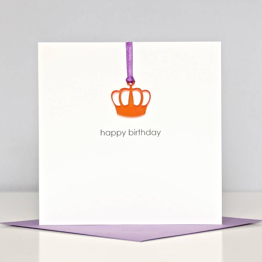 'happy birthday' crown greeting card by the cornish card company