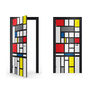 Mondrian Abstract Art Vinyl Sticker For Door, thumbnail 1 of 2