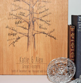 Wooden Signing Tree Guest Book Keepsake, 3 of 4