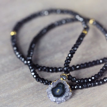 Black Spinel, Diamond And Amethyst Necklace, 2 of 12