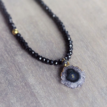 Black Spinel, Diamond And Amethyst Necklace, 3 of 12