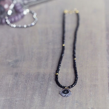 Black Spinel, Diamond And Amethyst Necklace, 5 of 12
