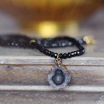 Black Spinel, Diamond And Amethyst Necklace, 8 of 12