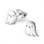 Casper Ghost Stud Earrings In Sterling Silver, thumbnail 2 of 2