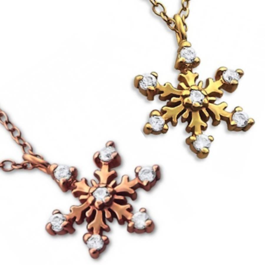 gold vermeil frozen snowflake necklace by lucy loves neko