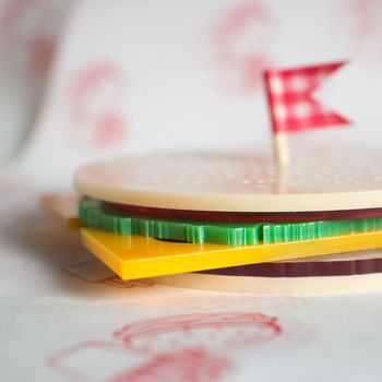 Burger Perspex Coaster Set, 2 of 5