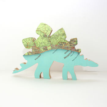 personalised map location dinosaur ornament by bombus