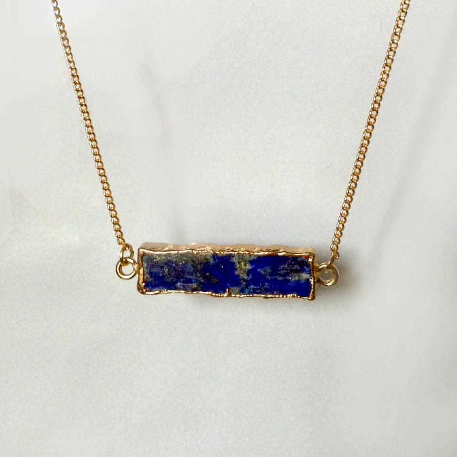 lapis lazuli bar necklace by hunter jones vintage | notonthehighstreet.com