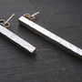 Solid Silver Bar Earrings, thumbnail 6 of 6