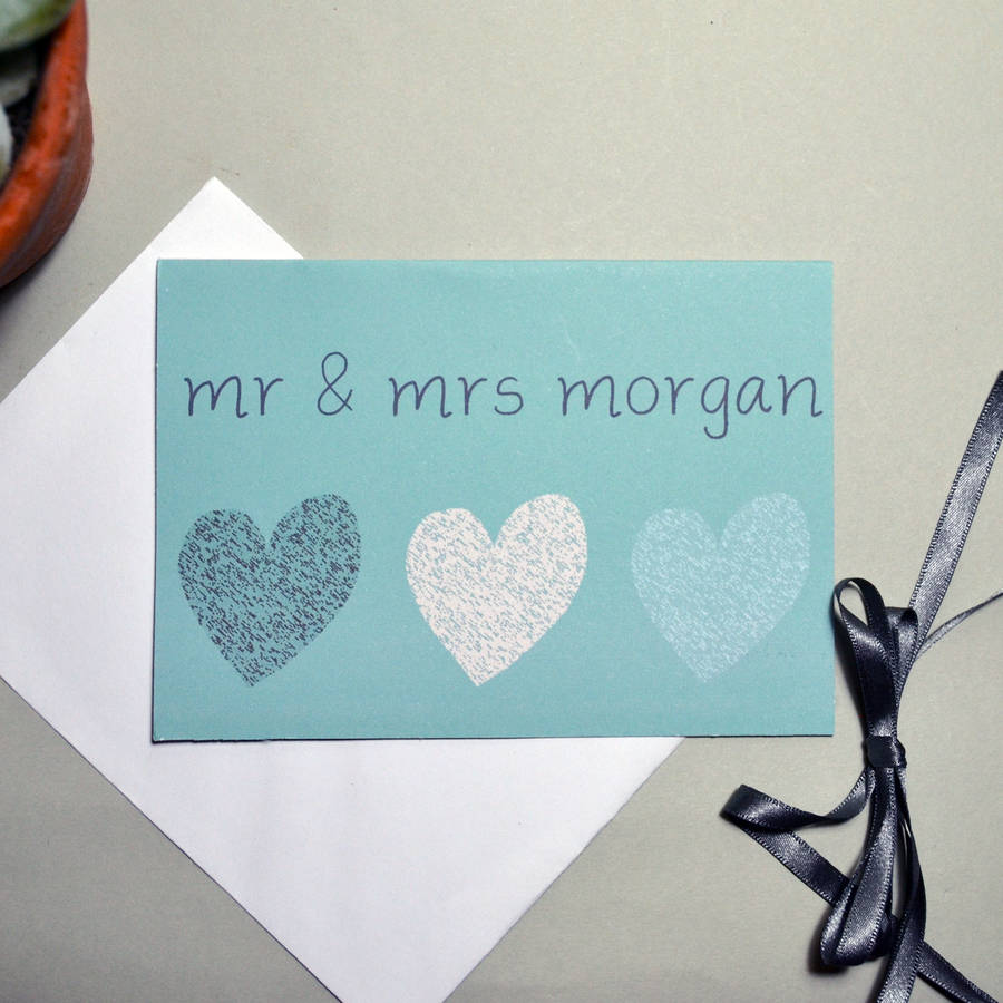 Personalised Wedding Heart Card By Olivia Morgan Ltd