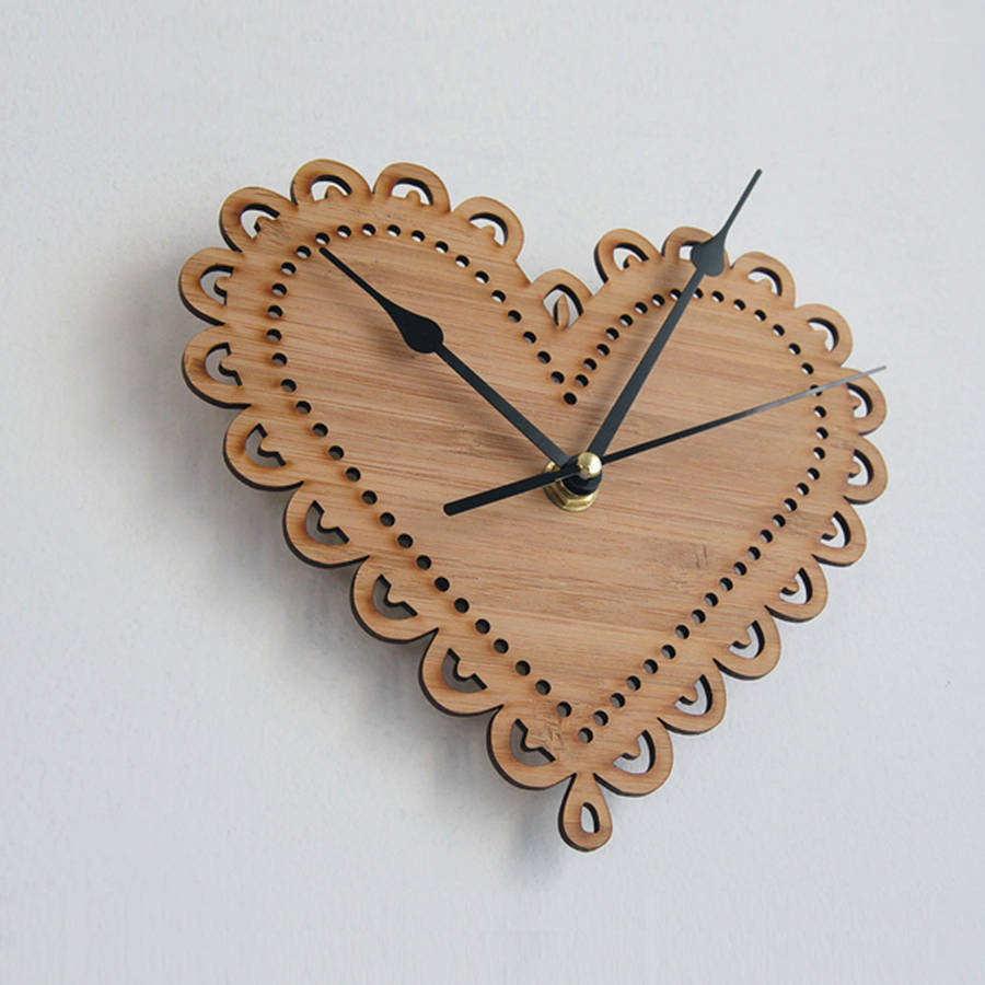 decorative heart clock by studio thirty two