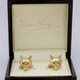 Fox Head Cufflinks In Solid Gold With Rubies, thumbnail 1 of 4