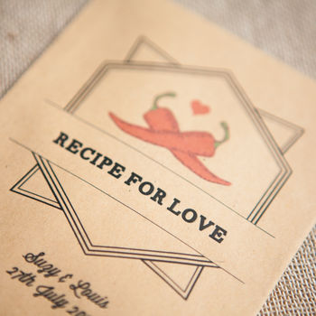 10 ‘Recipe For Love’ Personalised Seed Packet Favours, 3 of 4