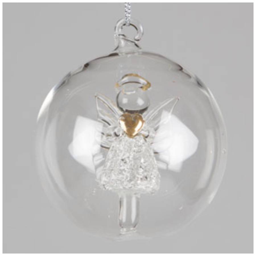 christmas angel gabriel glass bauble by pink pineapple home & gifts ...