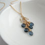 Navy Quartz, Moonstone And Pearl Lariat Necklace, thumbnail 2 of 5