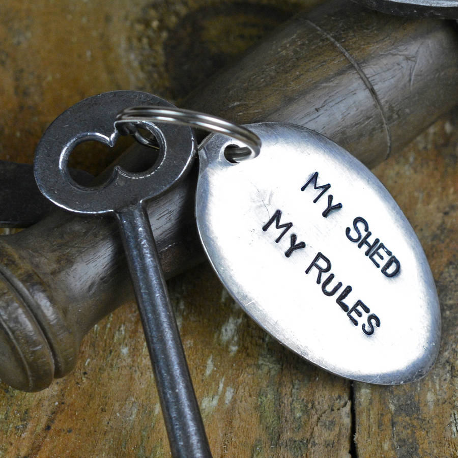 My Shed My Rules Vintage Spoon Keyring By Home &amp; Glory ...